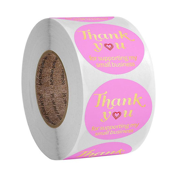 2x500 stk juleklistremerker rull?etikett peanøttgodteri rosarød rosa og bronse takk gave&