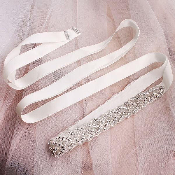 Brudband Bröllop Kristall Rhinestone Bälte Brudtärna Klänning Vara