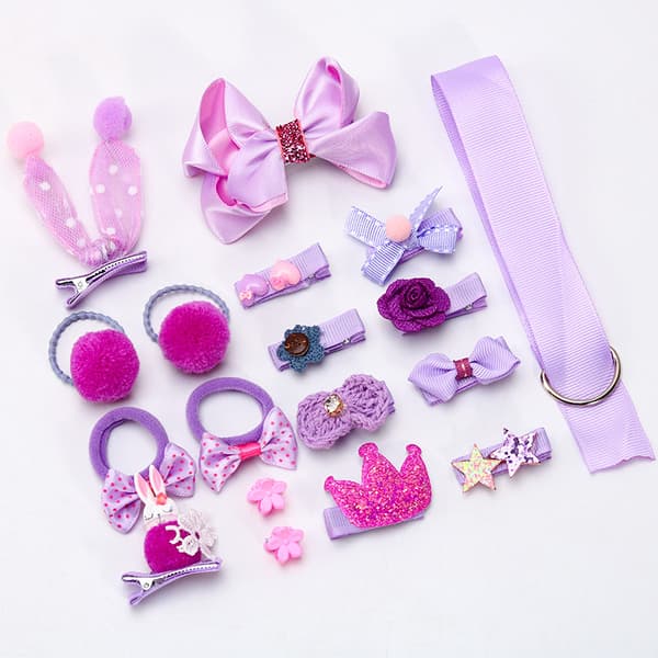 ##/18 st Hårtillbehör för flickor Rosa rosetter Hårband Baby hårklämmor för flickor##/