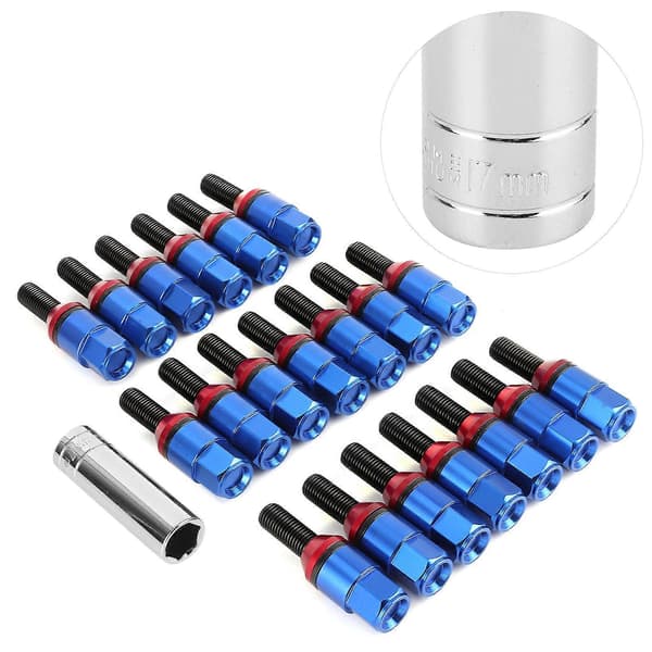 20 kpl M12x1,5 mm pyörän pultit 7075-T6 alumiinia, sopii 1-sarjaan E81 E82 E87 E88, sininen