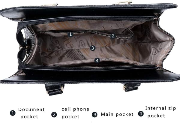 (4 stk sett) Dame PU Lær Håndveske Topphåndtaksveske Messenger Bag
