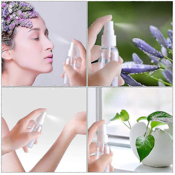 30 st Sprayflaskor 30ml 1oz Klar Tom Fin Mist Plast Mini Reseflaska Set, Små Påfyllningsbara
