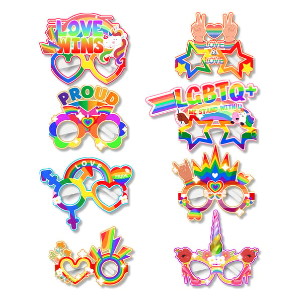 ##/8 Pappersglasögon för Pride Month-festdekorationer Roliga Skytte Pro##/