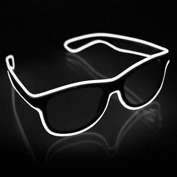 (Hvid) Trådløse LED-lysbriller 2-pak Glow in The Dark Neo