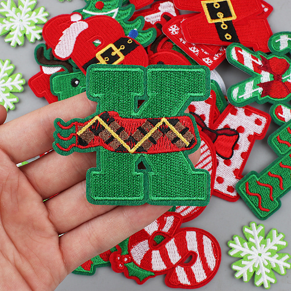 ##/26 Stycken Jultema 26 Broderade Applikationer med Värmelim, ba##/