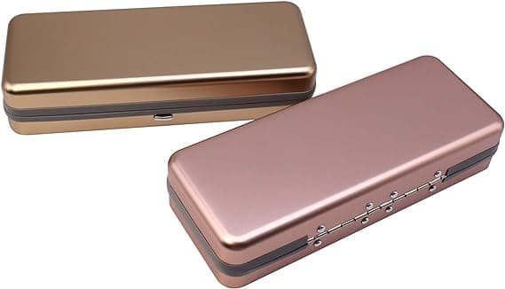 Glasfodral i aluminium, 2-pack - Roséguld, Stor