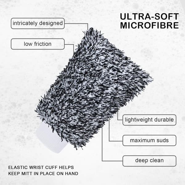 Par med mikrofiber bilvaskhansker (svarte), rengjøringshansker