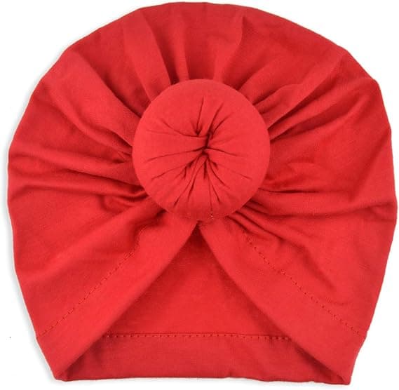 5-pack Babyturban Set (Gul, Svart, Röd, Vit, Rosa) - Födelsemössa med rosett
