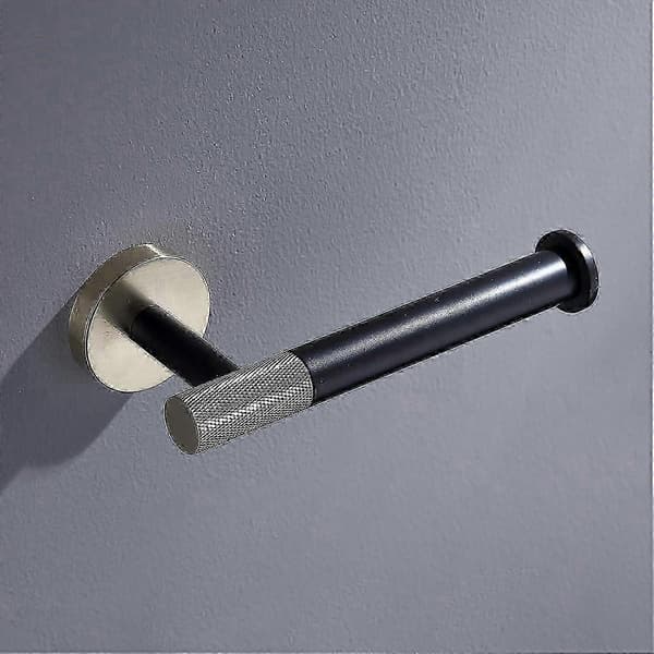Toiletpapirholder i rustfrit stål, papirholder til vægmontering, børstet guld og mat sort, toiletrulleholder