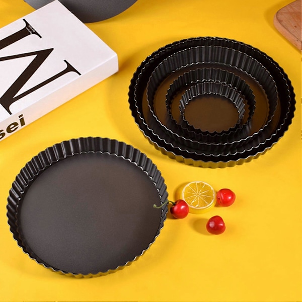 Pizzapelti Helppo Irrottaa Korkea Kovuus Aaltoileva Reuna Design Hiiliteräs Pyöreä Leivonnaiskakku Uunivuoka Kotitaloustarvikkeet 10cm