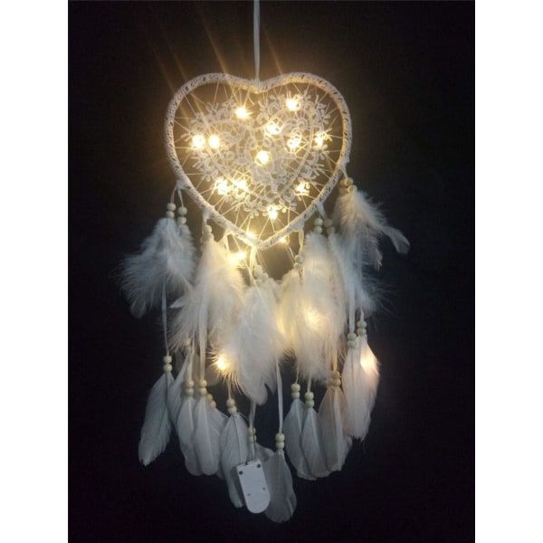 Unelmien Saalistaja (20*45cm, Valkoinen, Valo), Boho Tyylinen LED-Valo Handema