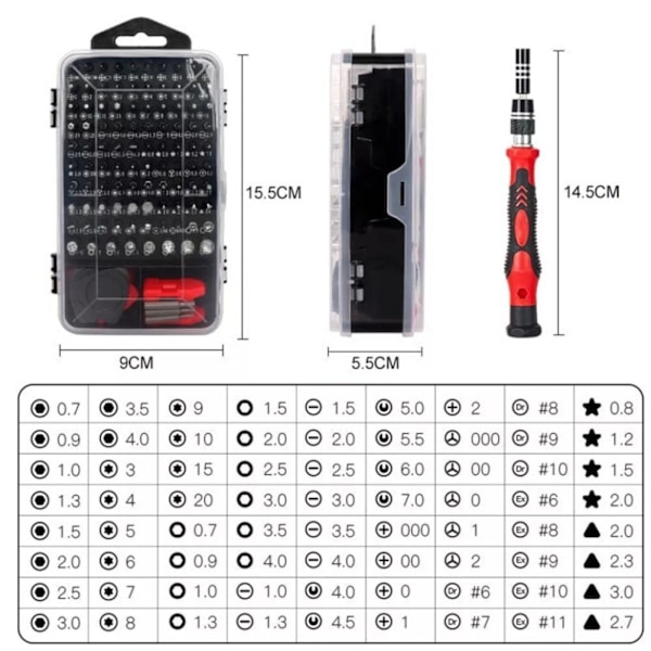 ##/Magnetisk Præcisionsskruetrækker Sæt med Bit Sæt 115 stk Reparation##/