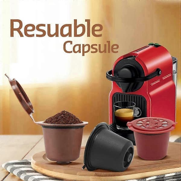6 st Påfyllningsbara Återanvändbara Espressokapslar För Kaffemaskin Återanvändbar Kapsel Påfyllning Tom Kapsel