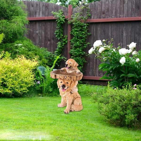 Havefuglebad Skulptur Hundestatue Hundestatue Plæne Dyrefigur