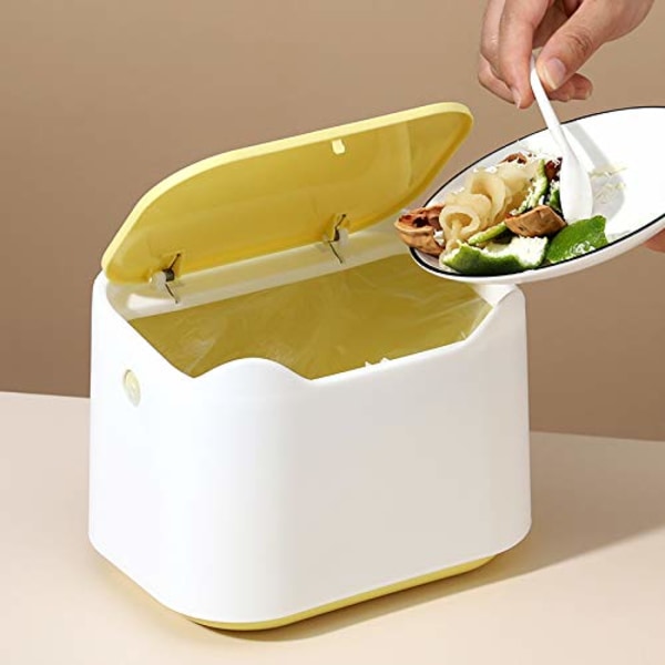 Mini badrumssopbehållare med lock för bord, skrivbord, badrum