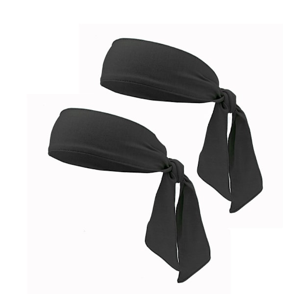 /#/2PCS utomhus snabbtorkande sport elastiska hårband, svart/#/