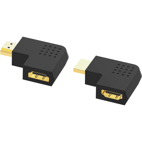 2-pack platt HDMI-adapter, 90 graders vinklad vertikal platt HDMI-adapter