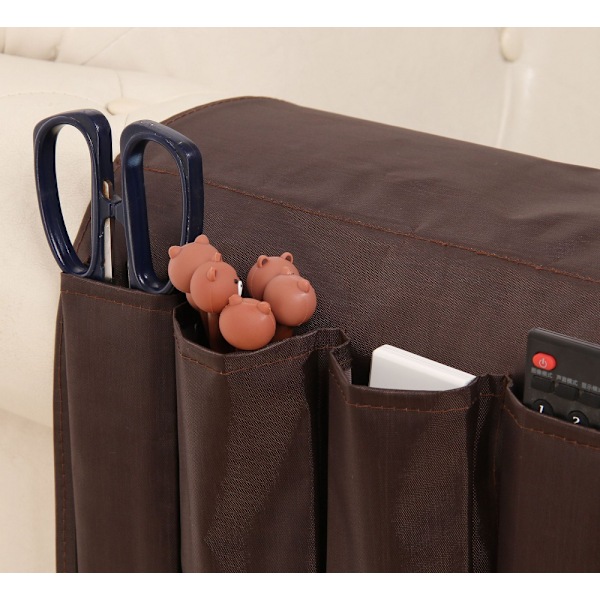 ##/(Brun) Soffa Armstödsförvaringsväska, Soffa Fjärrkontroll Stativ Soffa Oxford##/