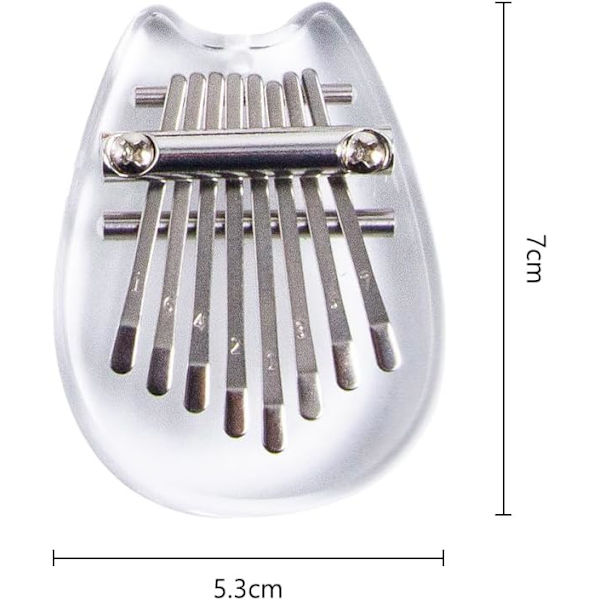 1 Styck (Klar Kattunge) 8-Tangs Kalimba, Limba, Barninstrument