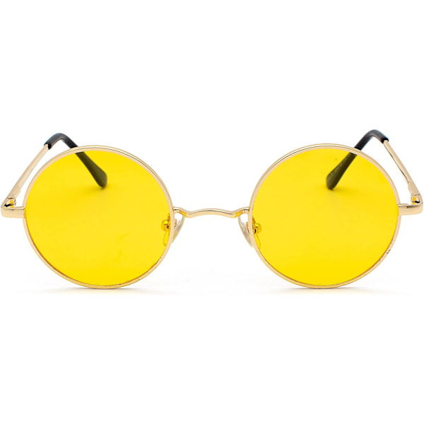Klassinen pyöreä polarisoidut UV400 Lennon-tyyliset vintage-metalliset kehykset