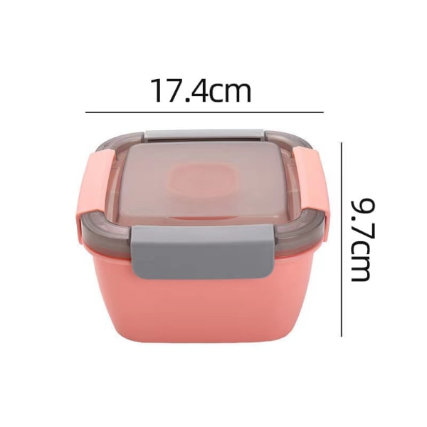 (Rosa) Salladsbehållare Lunchbox Bento Box för Vuxna Barn med 3