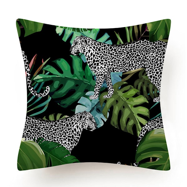 Jungle Tropisk Blad Putetrekk Sett med 4 Dekorative Putetrekk