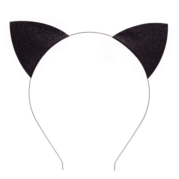 Glitter Cat Ears Gull og Sølv Svart Hodebånd Hårbånd Loop for Fest og Daglig Bruk Svart og Sølv/#/