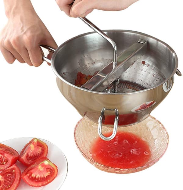 ##/Rustfrit stål si med 3 indsatser si mølle##/