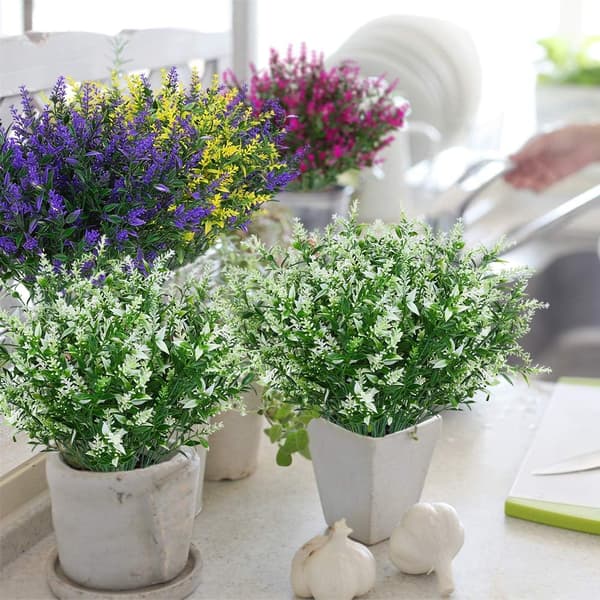 Knippen Utomhus Konstgjord Lavendel Falska Blommor UV-beständig Shr