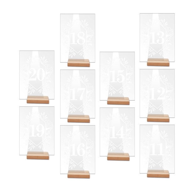 ##/(11-20) 10 Digitale Rektangulære Akryl Middagstallerkener med Fod,##/