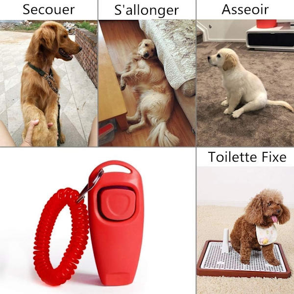 4 stk. Hundeklikker 2 i 1 Hundetræningsklikker Fløjte med håndledsrem