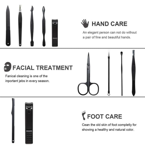 ##/Manikyr- och Pedikyrset Nagelklippare Set 12 delar Manikyr Pedikyr##/