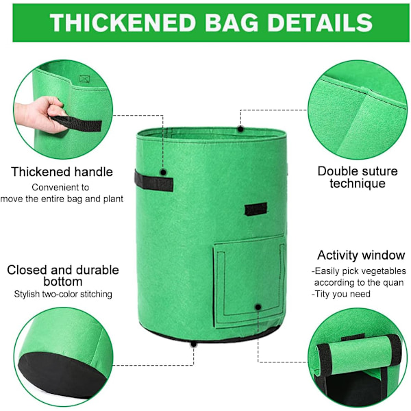 Kartoffeldyrkningsposer, 2 pakker 10 gallon Kartoffeldyrkningsposer Kartoffel P