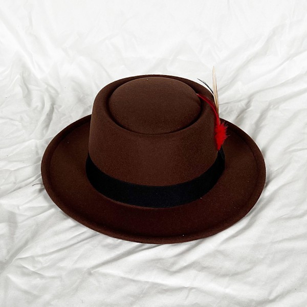 ##/Hatt for menn, vårmodell med flat topp##/