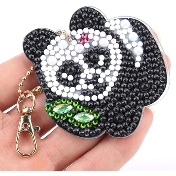 5 kpl DIY 5D Panda Timanttimaalaus Avaimenperät, Strassit DIY