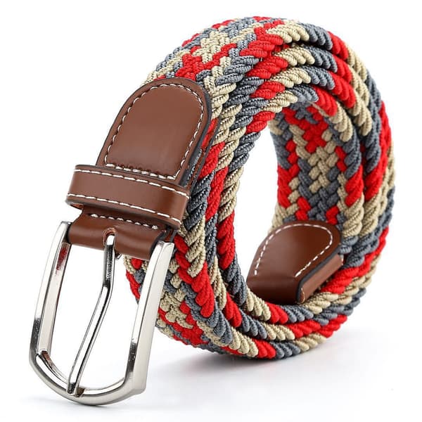 ##/Tygband i hålfri design stretchstickat bälte 110CM##/