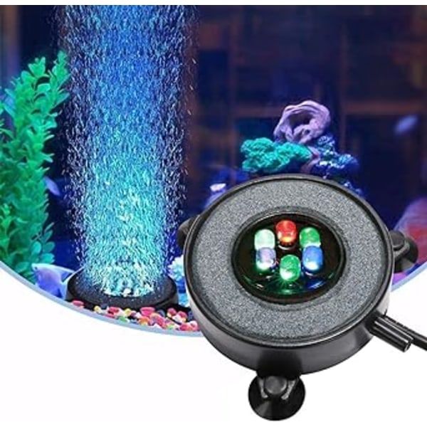 LED Akvarium Fiske Tank Luftsten Lys, Multifarvet Luftbobler