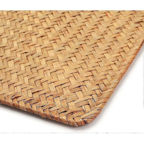 Pajukori aluset, 4 kpl, 43 x 30 cm, suorakulmaiset rottinkialuset, luonnolliset meriruohomatot