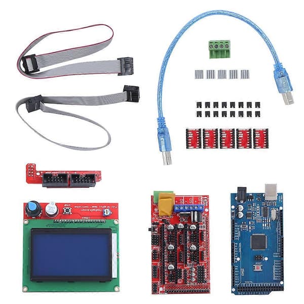 3D-skrivarsats med för Mega 2560-kort för RAMPS 1.4-kontroller 12864 LCD A4988-drivrutin