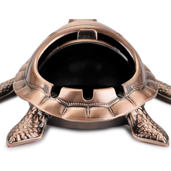 Brons - 1 x vintage metall havssköldpadda askkopp med väderbeständig
