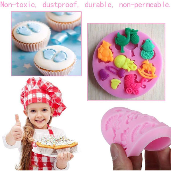 Silikonform för tårtdekoration (Baby shower-tema) - För att göra