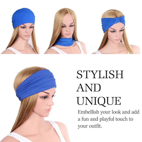 Hårband för damer, multifunktionellt hårband, multi-styl Black With Indigo