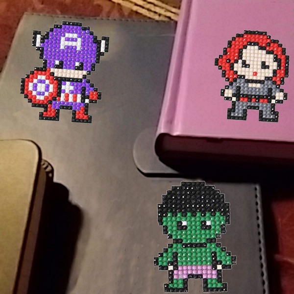 (8 kpl, Spiderman) Timanttimaalaussetti lapsille DIY-maalaus