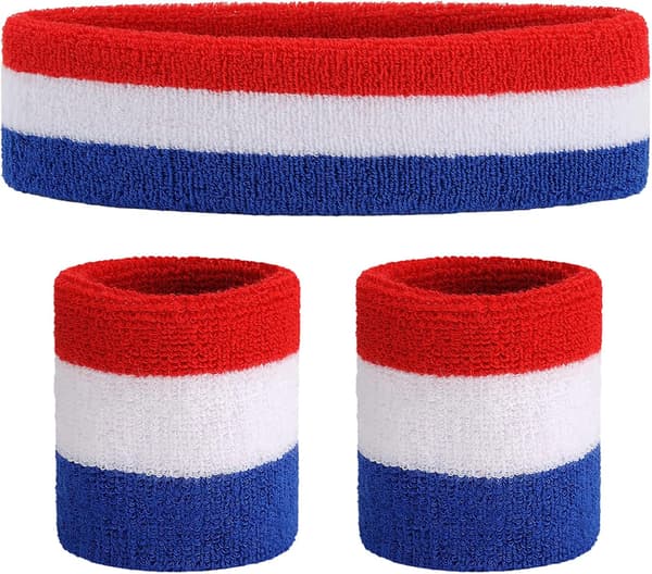 Svettbandsset (3 stycken) Sport Svettbands Randig Handleds Svettbands