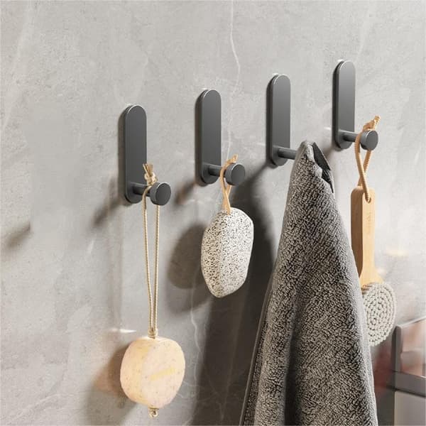 ##/Svarta självhäftande krokar, 4-pack##/