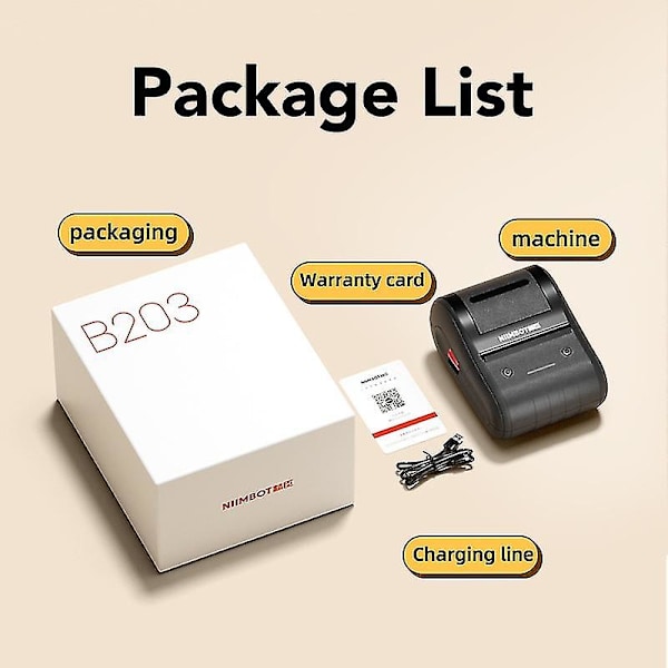 &B203 Printer Niimbot Termisk Etiketprinter Plus Papirruller Mini Adhæsive Hånd Stregkodeklistermærkemaskine Niimbot B203 Samme B21&