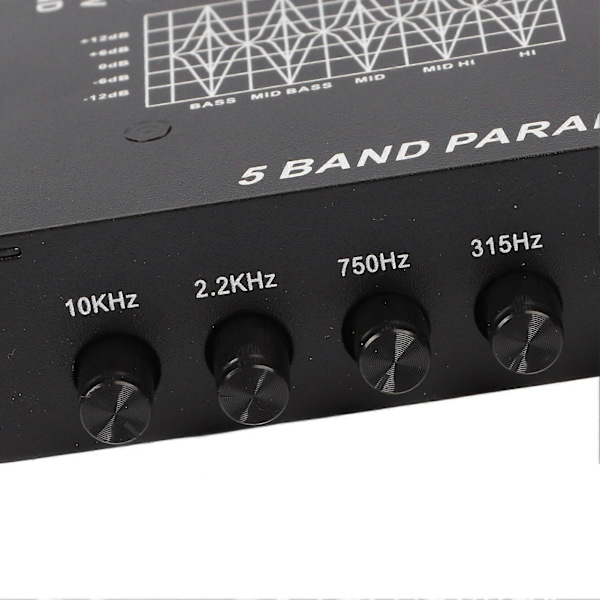 Bil Ljud Equalizer Justerbar 5 Band Exakt Tuning EQ Tuning Crossover Förstärkare Grafisk Equalizer