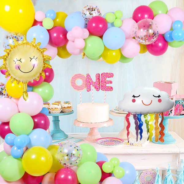 Mångfärgad födelsedagsballong, födelsedagsdekoration, födelsedagsbal