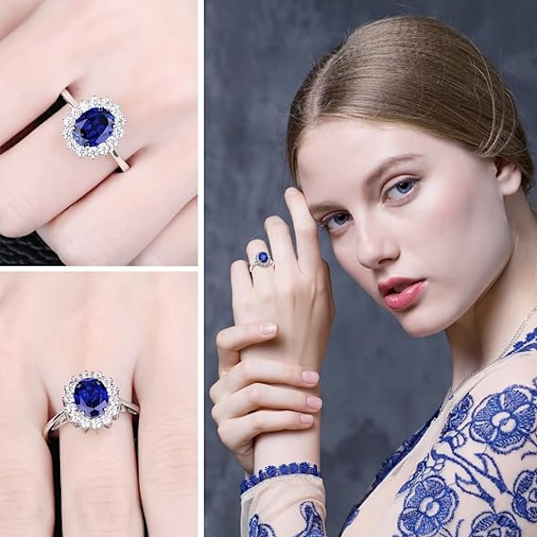 Ring med naturstenar - Ametist, Peridot, Granat, Citrin och Topas - för kvinnor