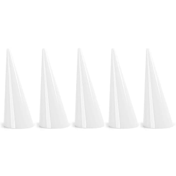 1 stk. Fingerkjegle i plast, fingertupp ringstativ, display, utstillingsholder, oppbevaring White